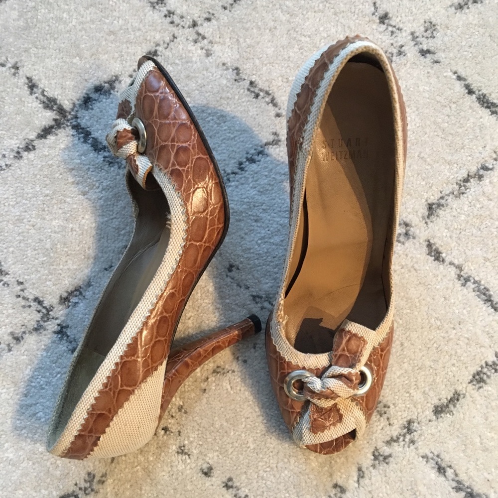 Stuart Weitzman Croc heels 6.5